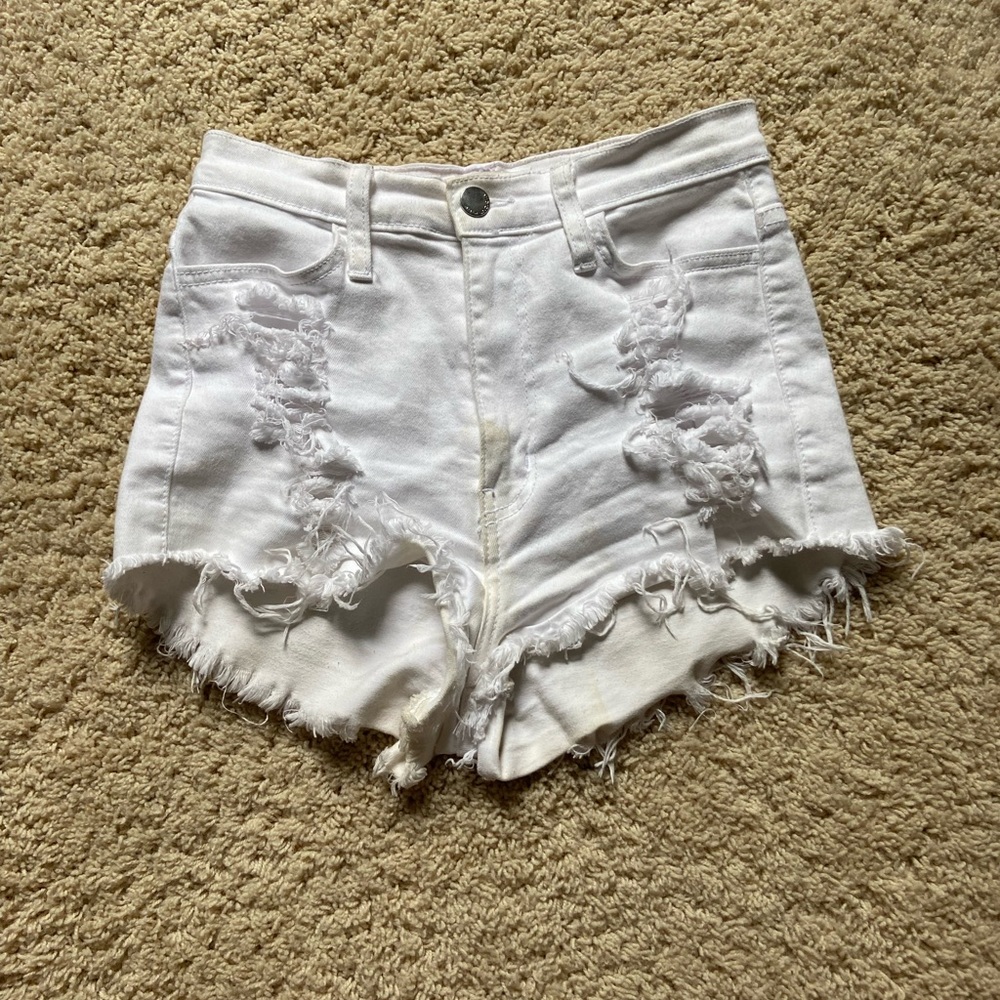 white jean shorts